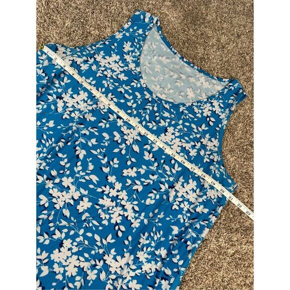 Draper James Ruffle Nightie in Blue Shadow Floral Mini Dress Nightgown L/XL - Picture 7 of 9